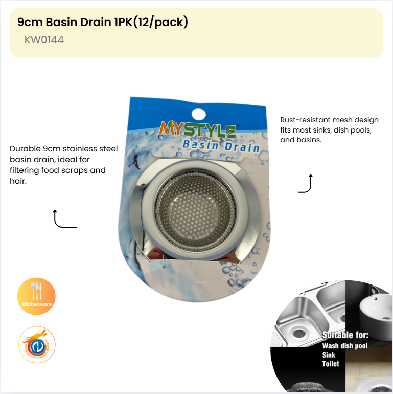9cm Basin Drain 1PK