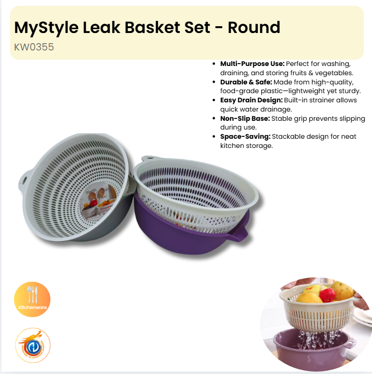 Leak Basket Set- Round