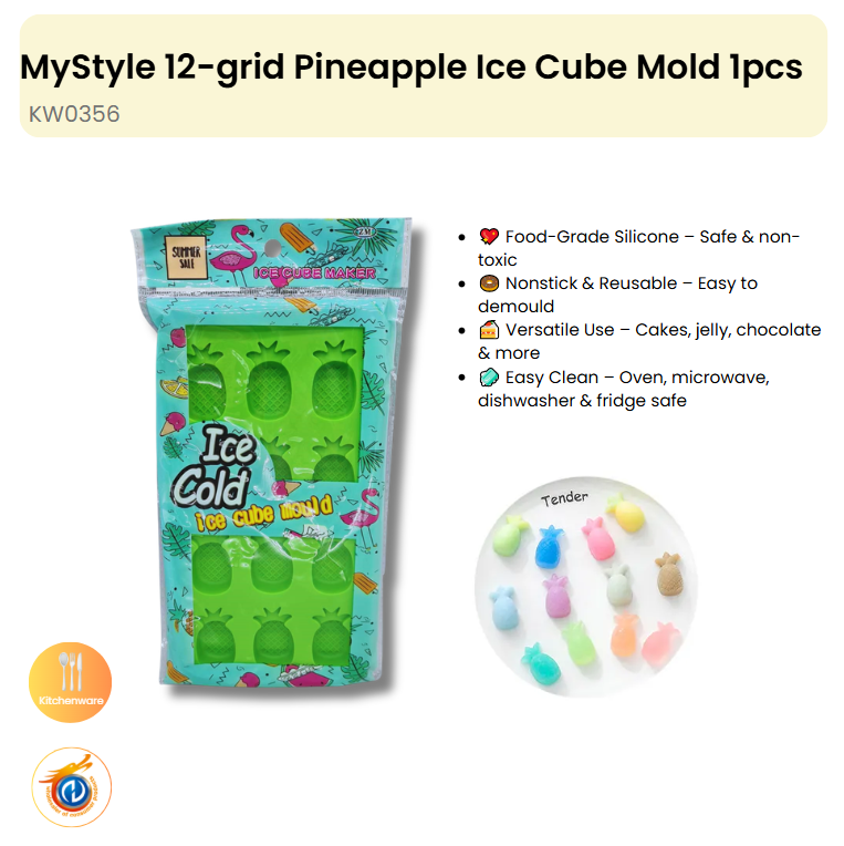 12-grid Pineapple Ice Cube Mold 1pcs