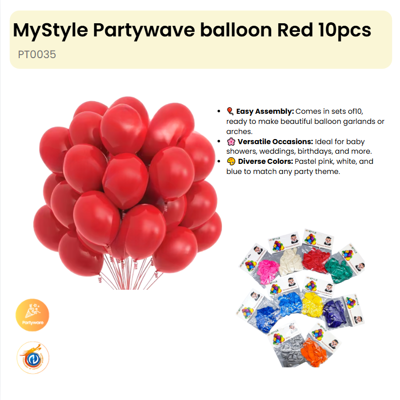 Partywave balloon red10 pcs