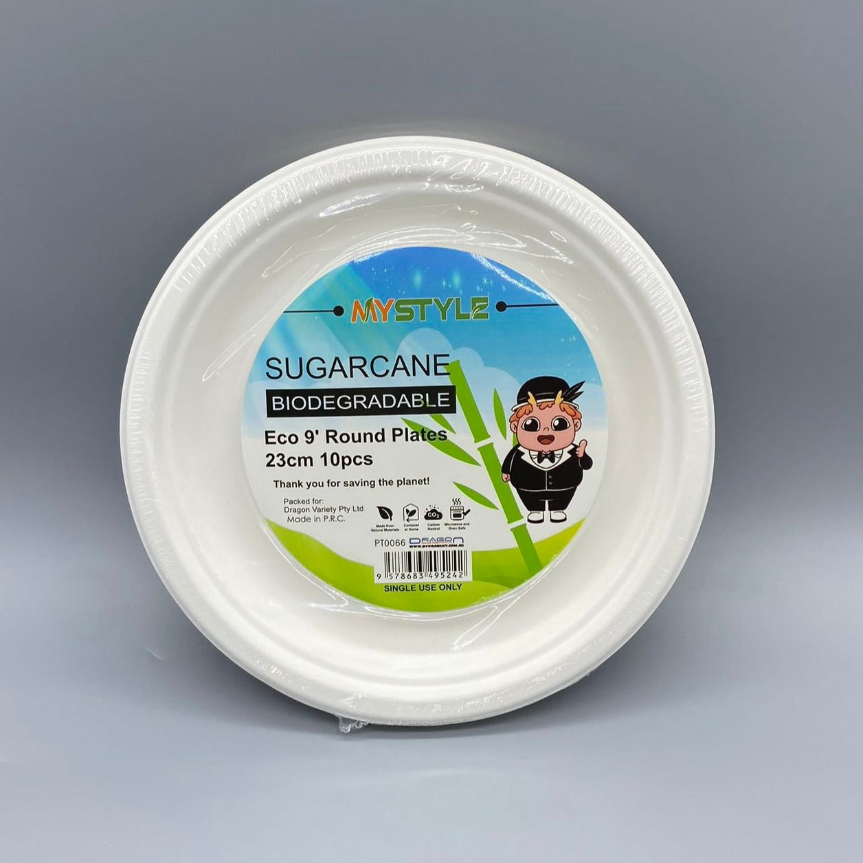 Eco sugarcane Biodegradable 9 round plate