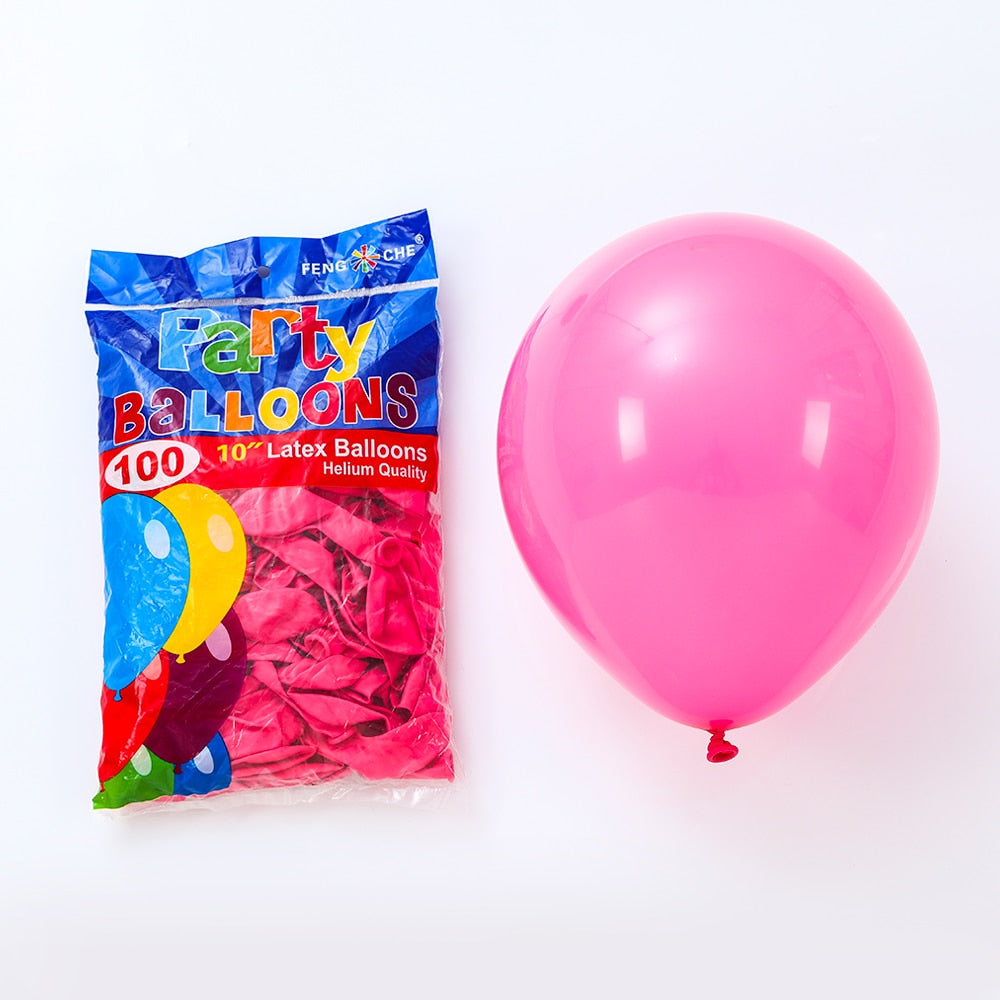 Hot Pink Chrome Rose Gold Balloon Arch Garland Wedding Birthyday Baby Shower Party Background Decor Globos Kids Toys