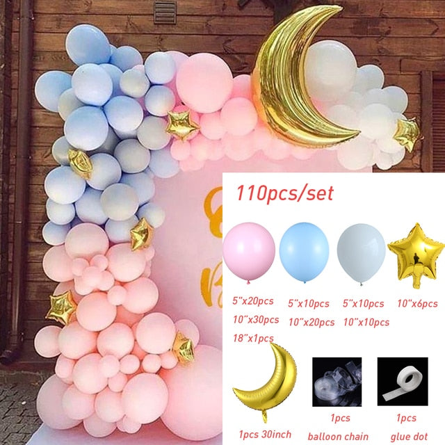 Hot Pink Chrome Rose Gold Balloon Arch Garland Wedding Birthyday Baby Shower Party Background Decor Globos Kids Toys