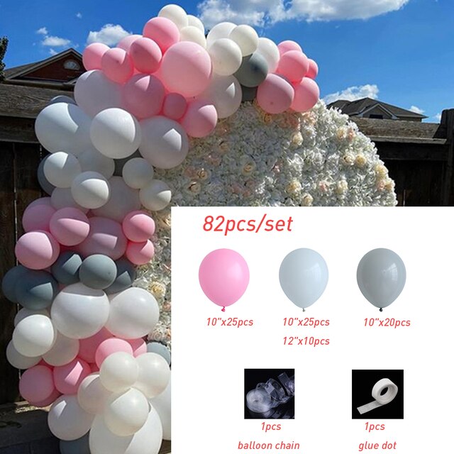 Hot Pink Chrome Rose Gold Balloon Arch Garland Wedding Birthyday Baby Shower Party Background Decor Globos Kids Toys