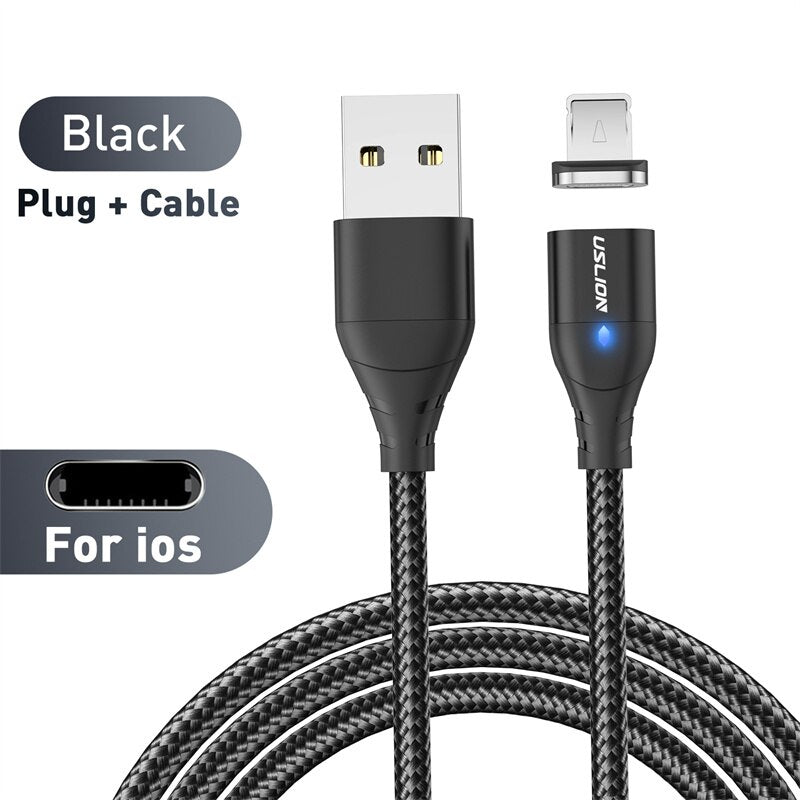 USLION 5A Magnetic Cable Micro USB Type C Fast Charging Phone Data Wire Magnet Charger For iPhone 13 12 Pro Max Samsung Xiaomi