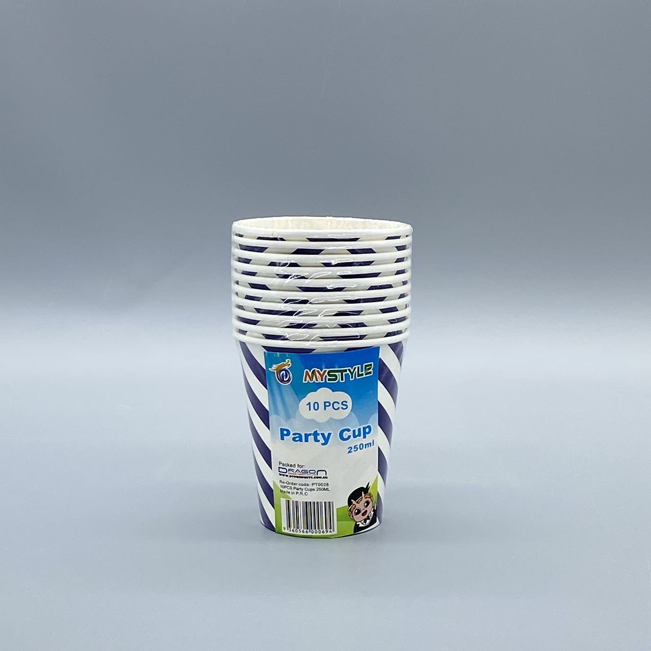 10PCS Disposable Line Paper Cups 250ML