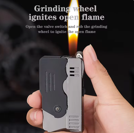 Double Fire Deformation Pistol Butane Gas Lighter Fire-breathing Torch Windproof  Lighter Gift