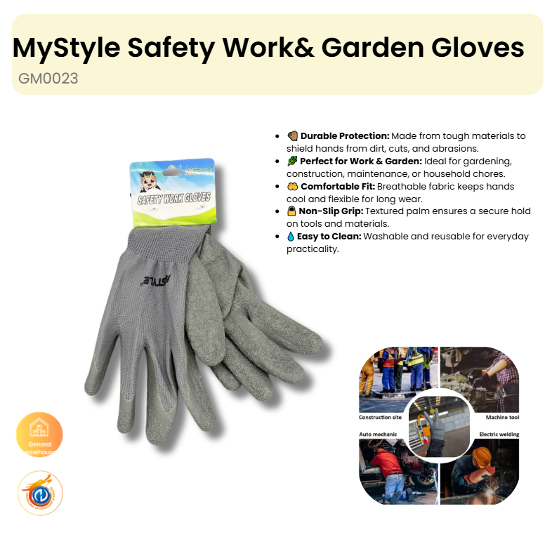 MyStyle Safety Work& Garden Gloves(12 in pick bag)