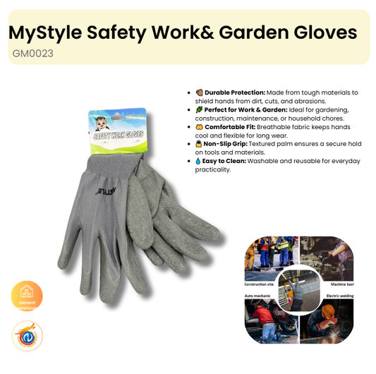 MyStyle Safety Work& Garden Gloves(12 in pick bag)