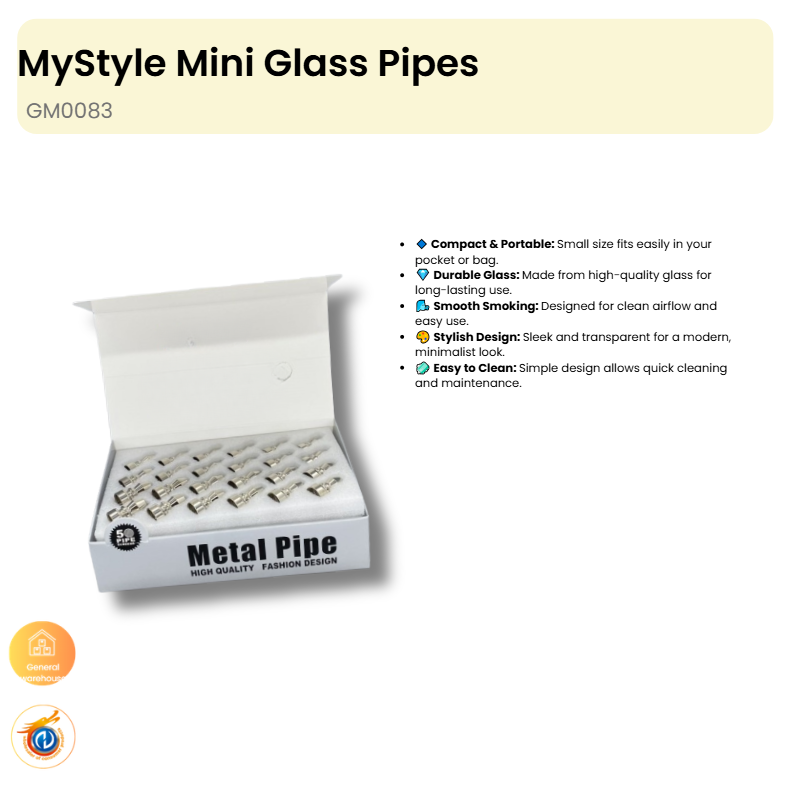 Mini Glass Pipes (24 in Display box)