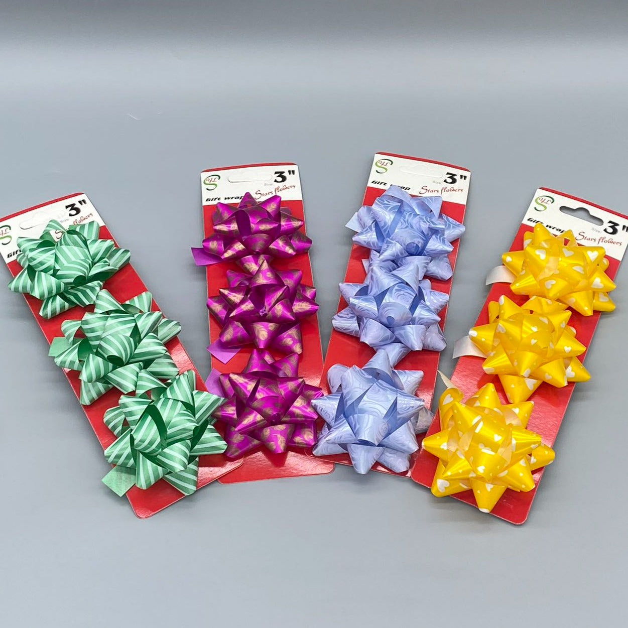 3" GIFT BOWS 3PK FINISH