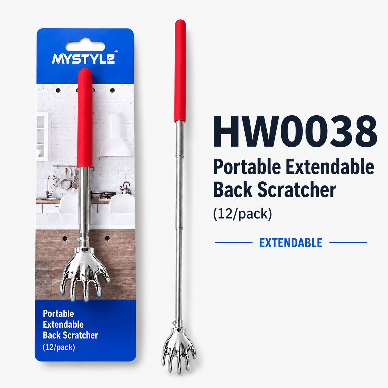Portable Extendable Back Scratcher（12/pack）