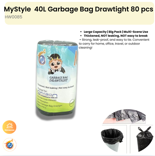 80pcs Garbage Bag Drawight ~40L