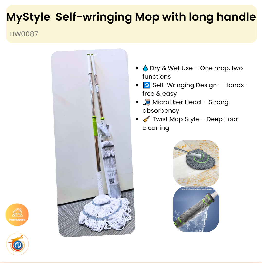 Self-wringing Mop with long handle