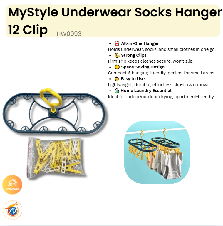 Underwear Socks Hanger 12 Clip