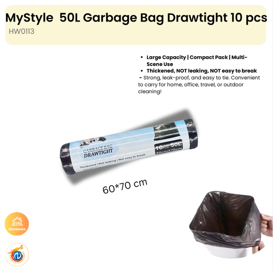 50L 10pcs Garbage Bag Drawtight