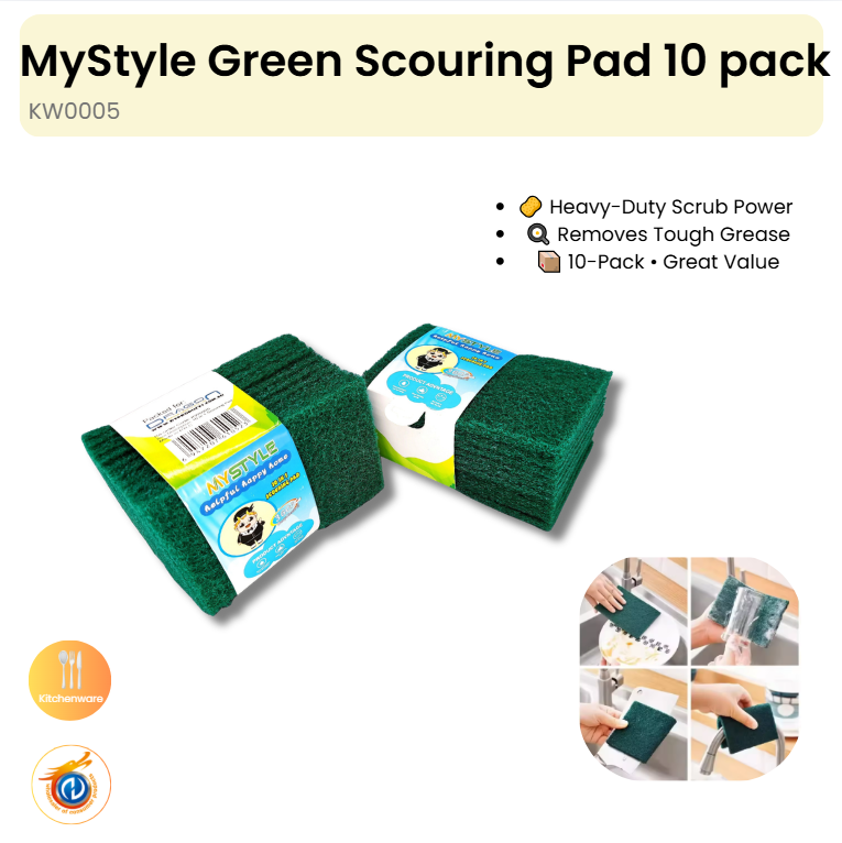 Green Scouring Pad 10 pack