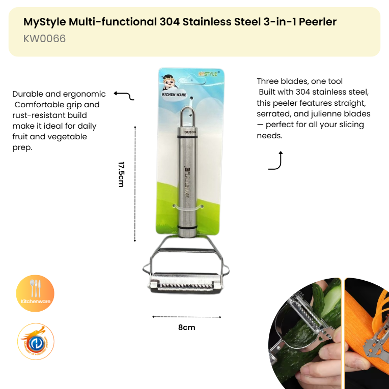 MyStyle Multi-functional 304 Stainless Steel 3-in-1 Peerler