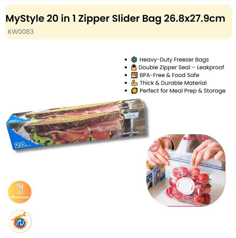 20 in 1 Zipper Slider Bag