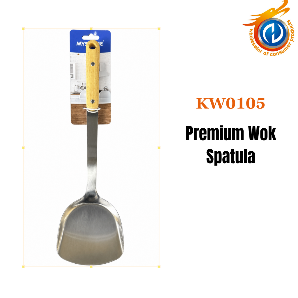 Premium Wok Spatula w Black Marble-Patterned Handle