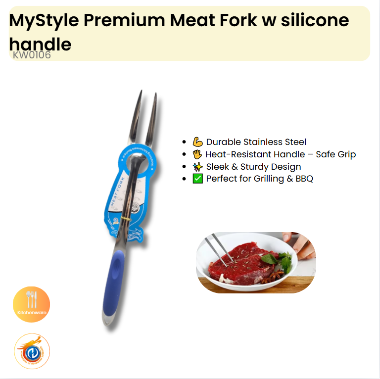 Premium Meat Fork w silicone handle