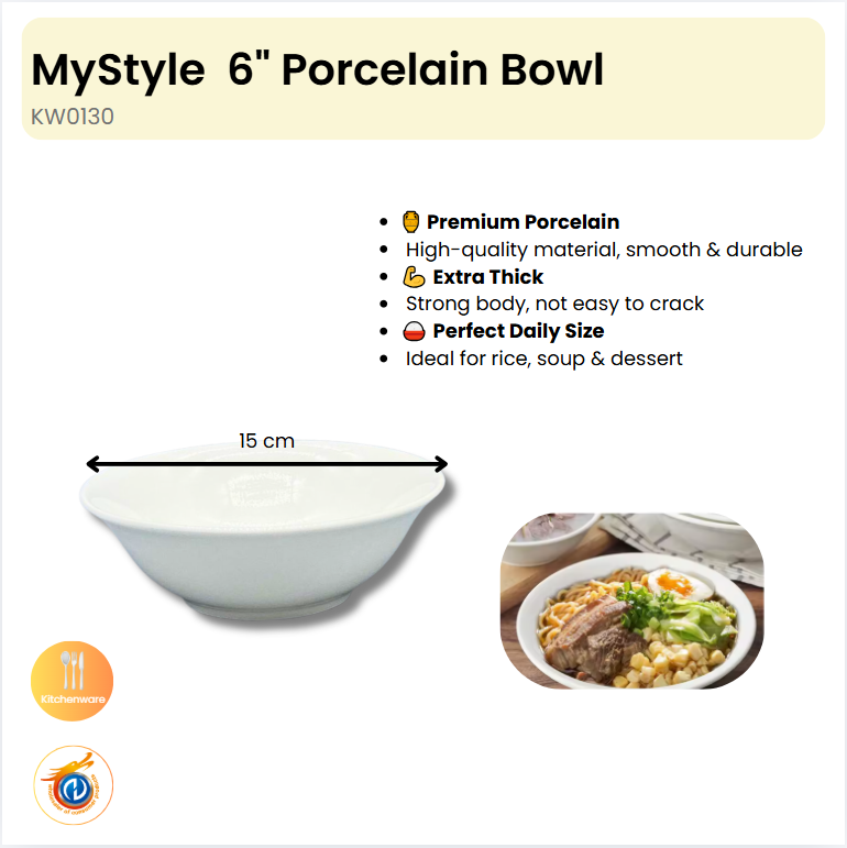 6" Porcelain Bowl