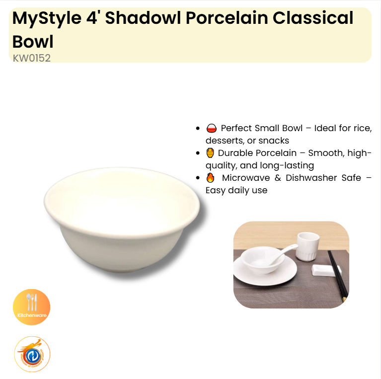4' Shadowl Porcelain Classical Bowl