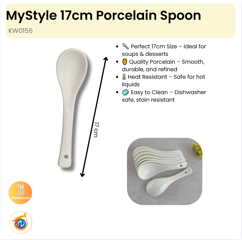 17cm Porcelain Spoon (M)