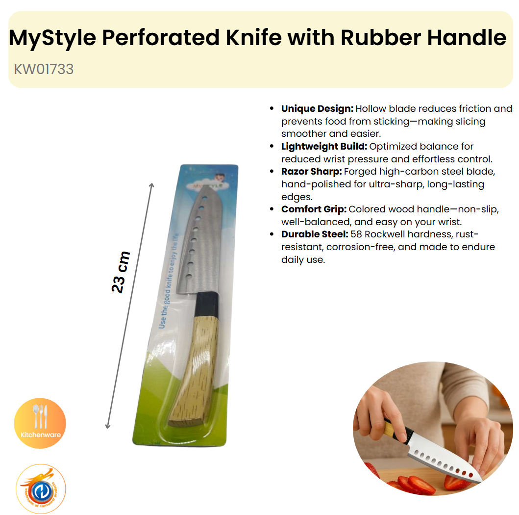 MyStyle Perforated Knife with Rubber Handle