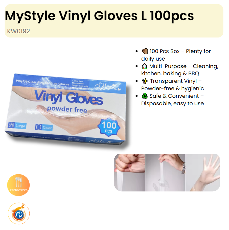 Vinyl Gloves L 100pcs