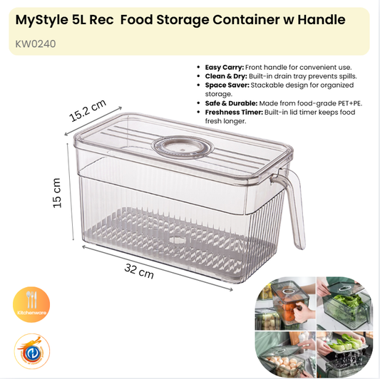 5L Rec Food Storage Container wHandle