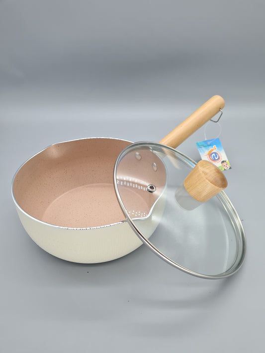 18cm Pink sauce pan w cap