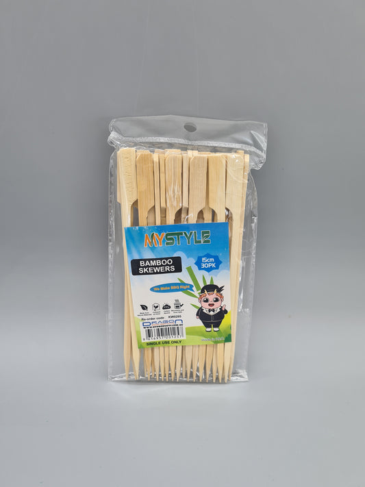 15cm Thick Bamboo Skewers 30PK