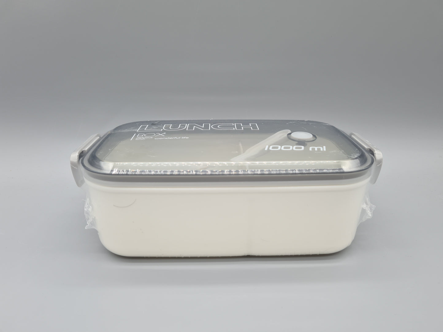 1L Lunch Box (2 section, w/Utensils)