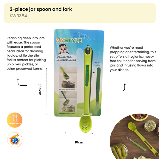 2-piece jar spoon and fork