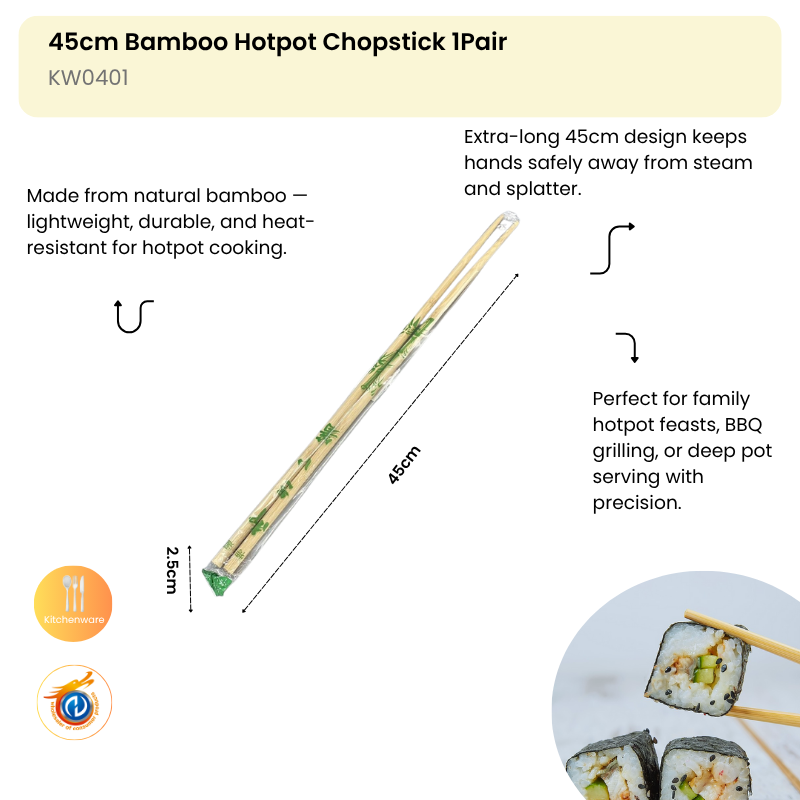 45cm Bamboo Hotpot Chopstick 1Pair