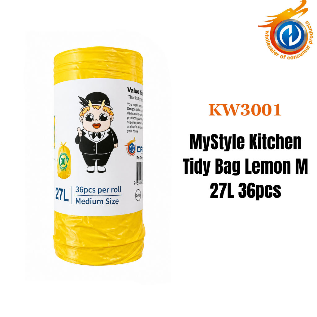 MyStyle Kitchen Tidy Bag Lemon M 27L 36pcs