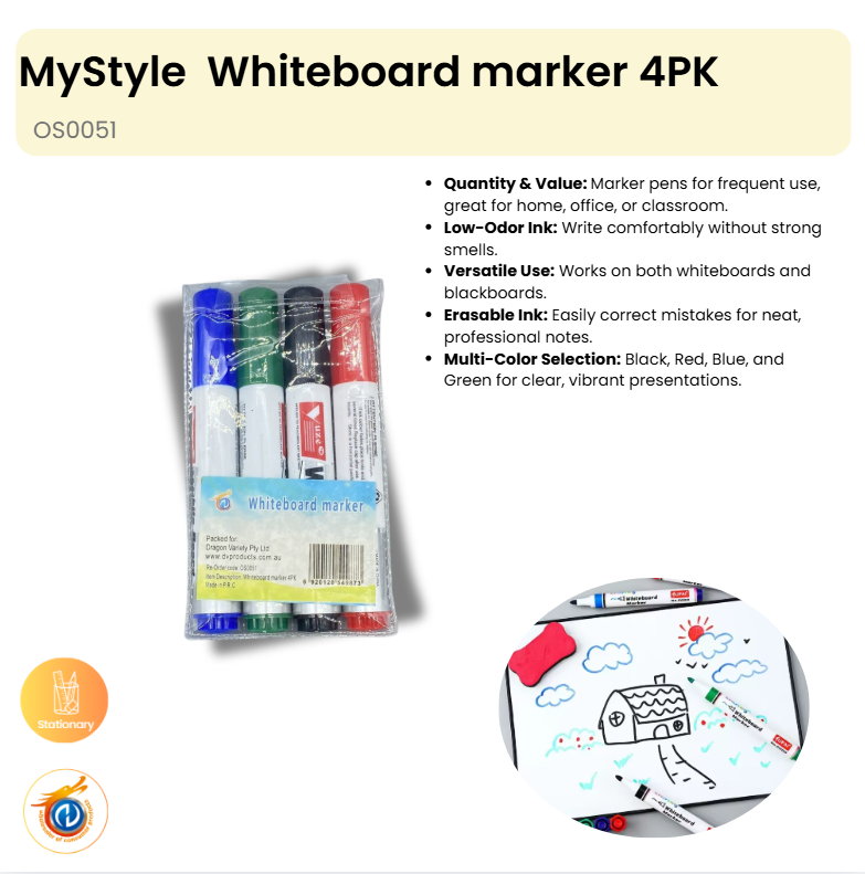 Whiteboard marker 4PK
