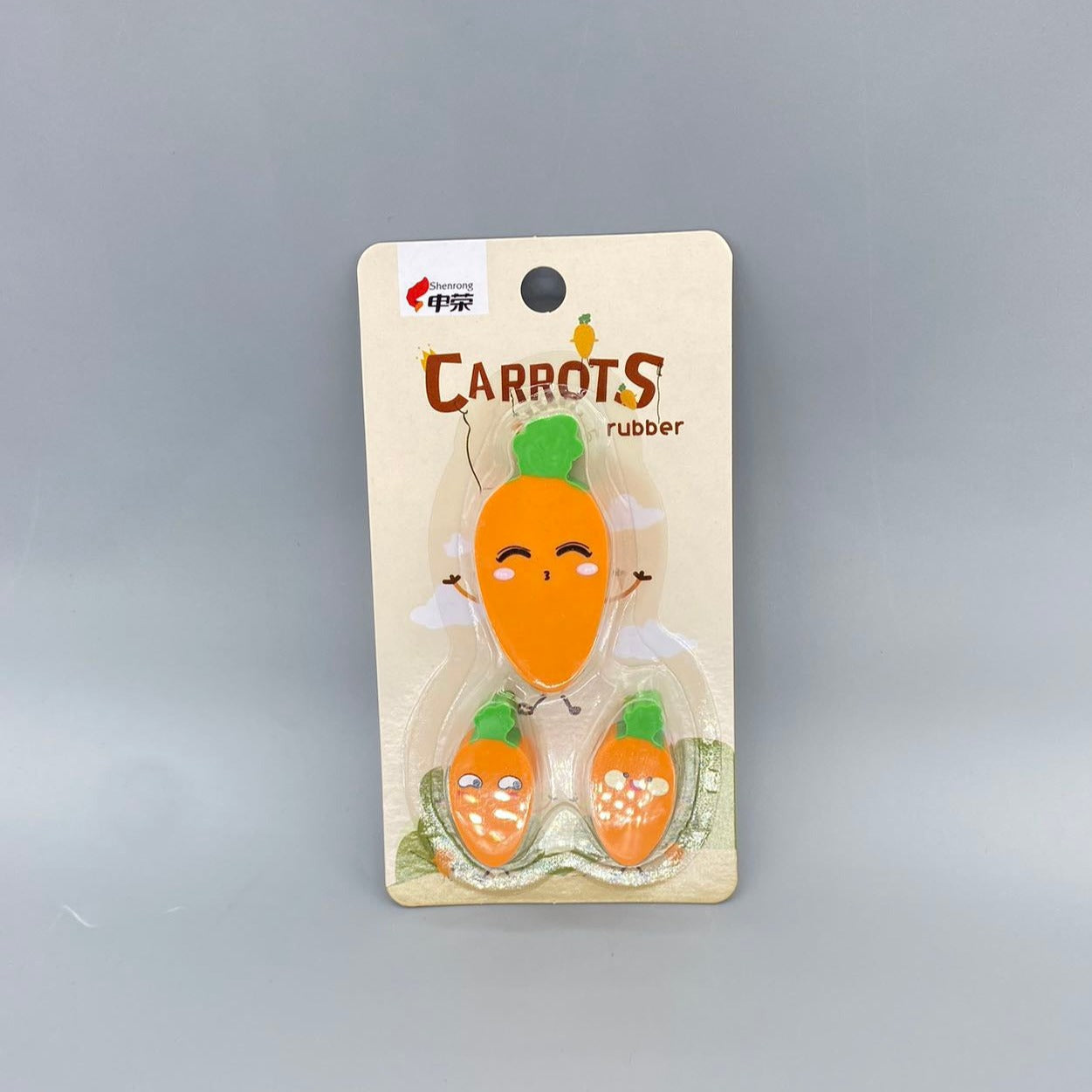 Carrot Rubber Eraser 3pcs