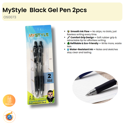 Black Gel Pen 2pcs
