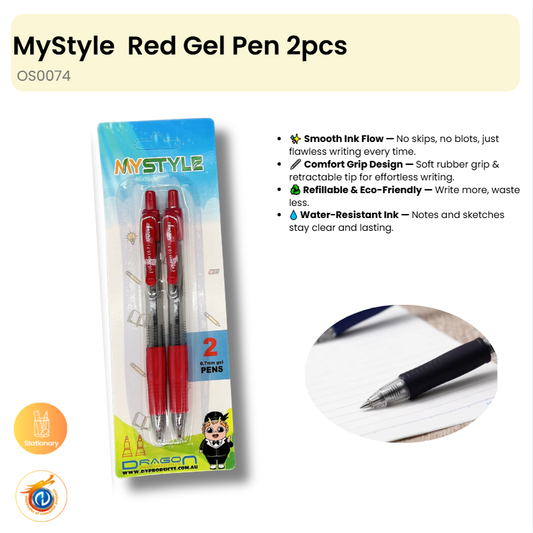 Red Gel Pen 2pcs