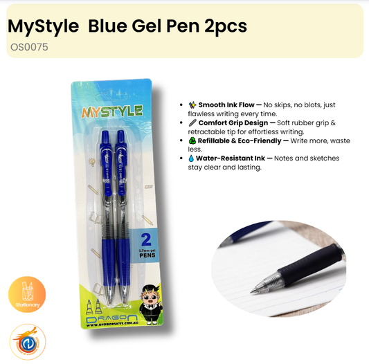 Blue Gel Pen 2pcs