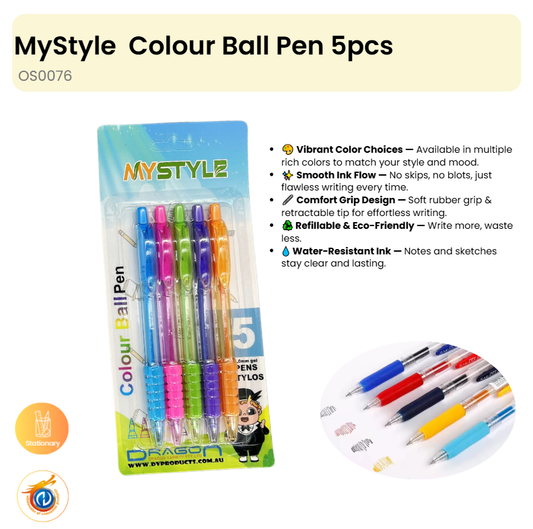 Colour Ball Pen 5pcs