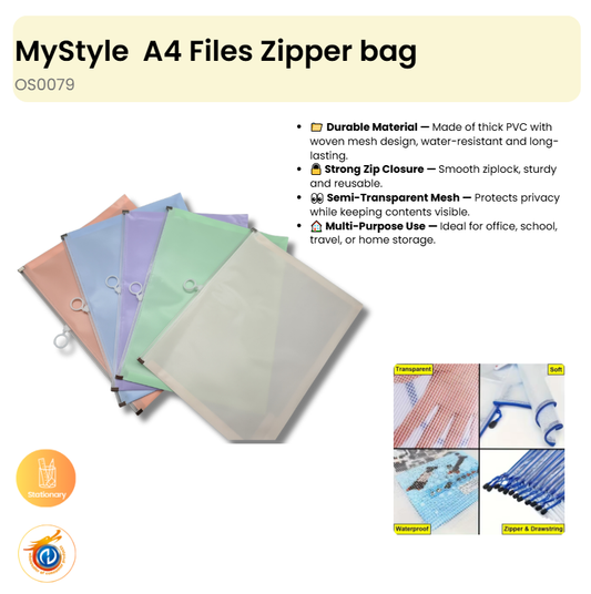 A4 Files Zipper bag