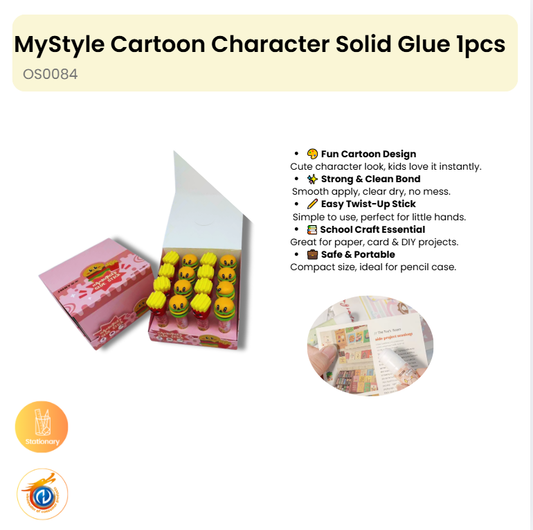 Cartoon Character Solid Glue 1pcs (Display Box Assorted Pack 16PC)