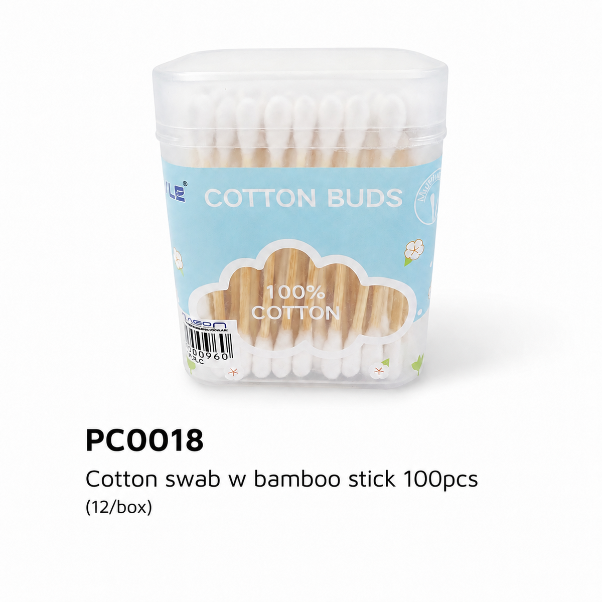 Cotton swab w bamboo stick 100pcs