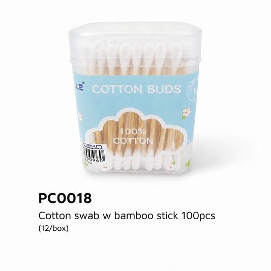 Cotton swab w bamboo stick 100pcs