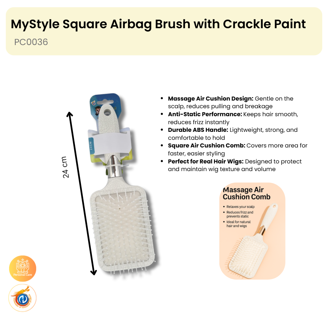 Square Airbag Brush with Crackle Paint