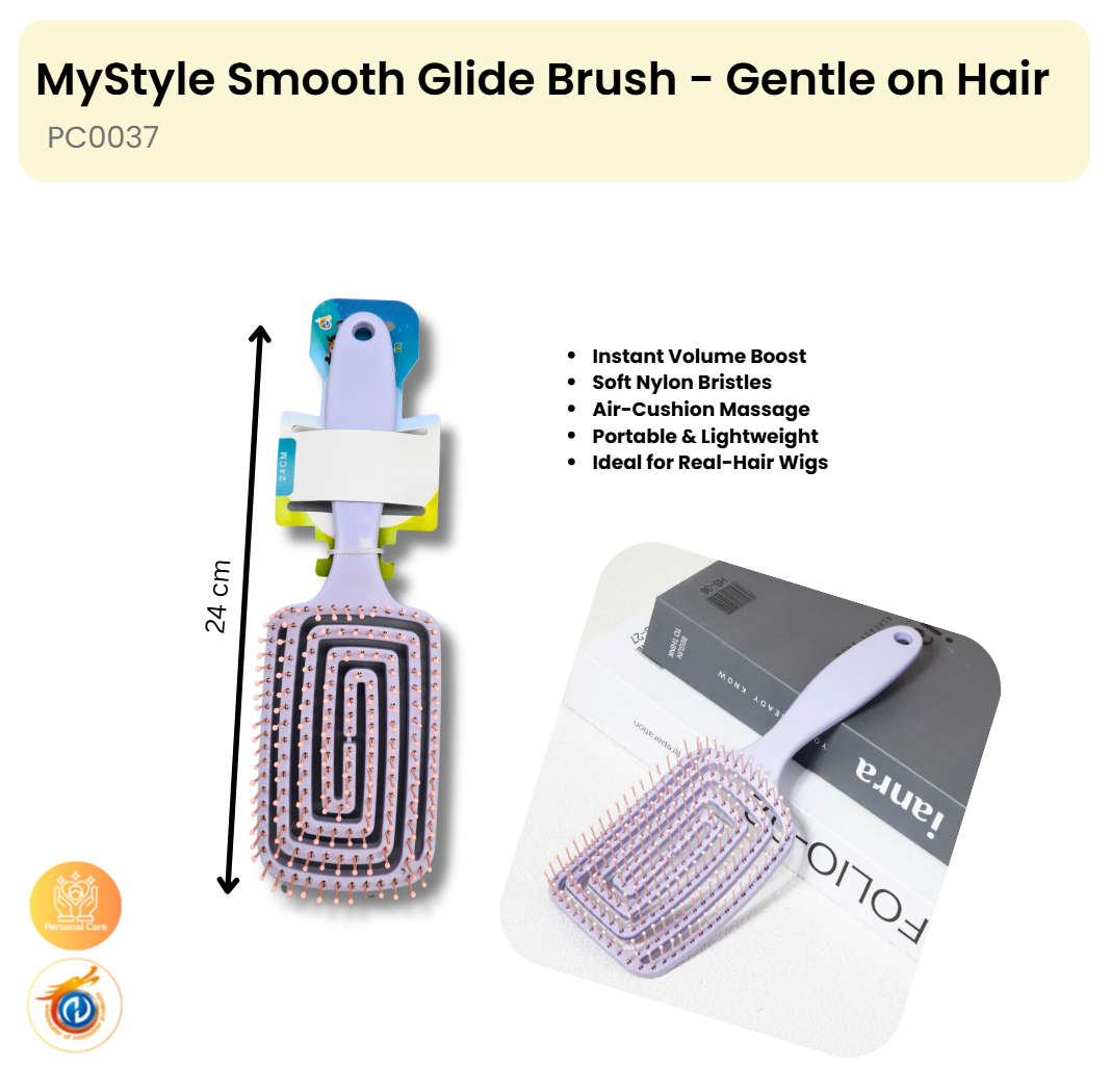 Smooth Glide Brush- Gentle on Hair