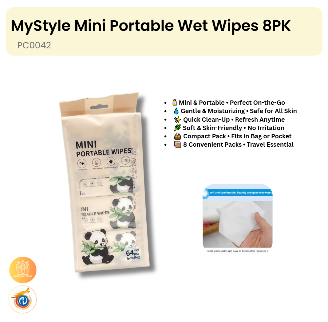 Mini Portable Wet Wipes 8PK